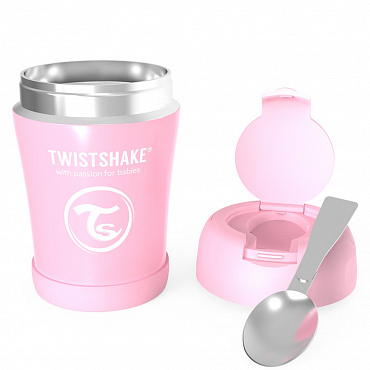  Контейнер - термос Twistshake для еды  350 мл. Пастельный розовый 