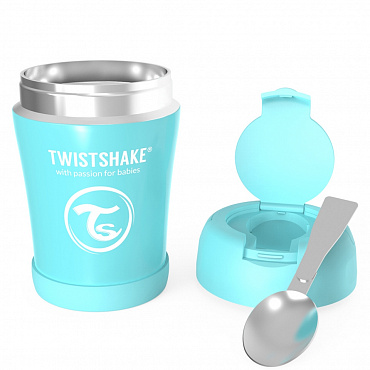  Контейнер - термос Twistshake для еды  350 мл. Пастельный синий 